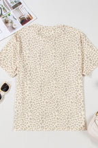 MAMA Letter Graphic Leopard Round Neck T-Shirt