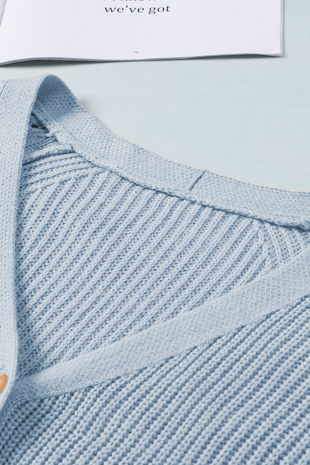 Openwork V-Neck Button Up Cardigan - felvior