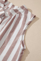 Stripe Button Down Sleeveless Shirt
