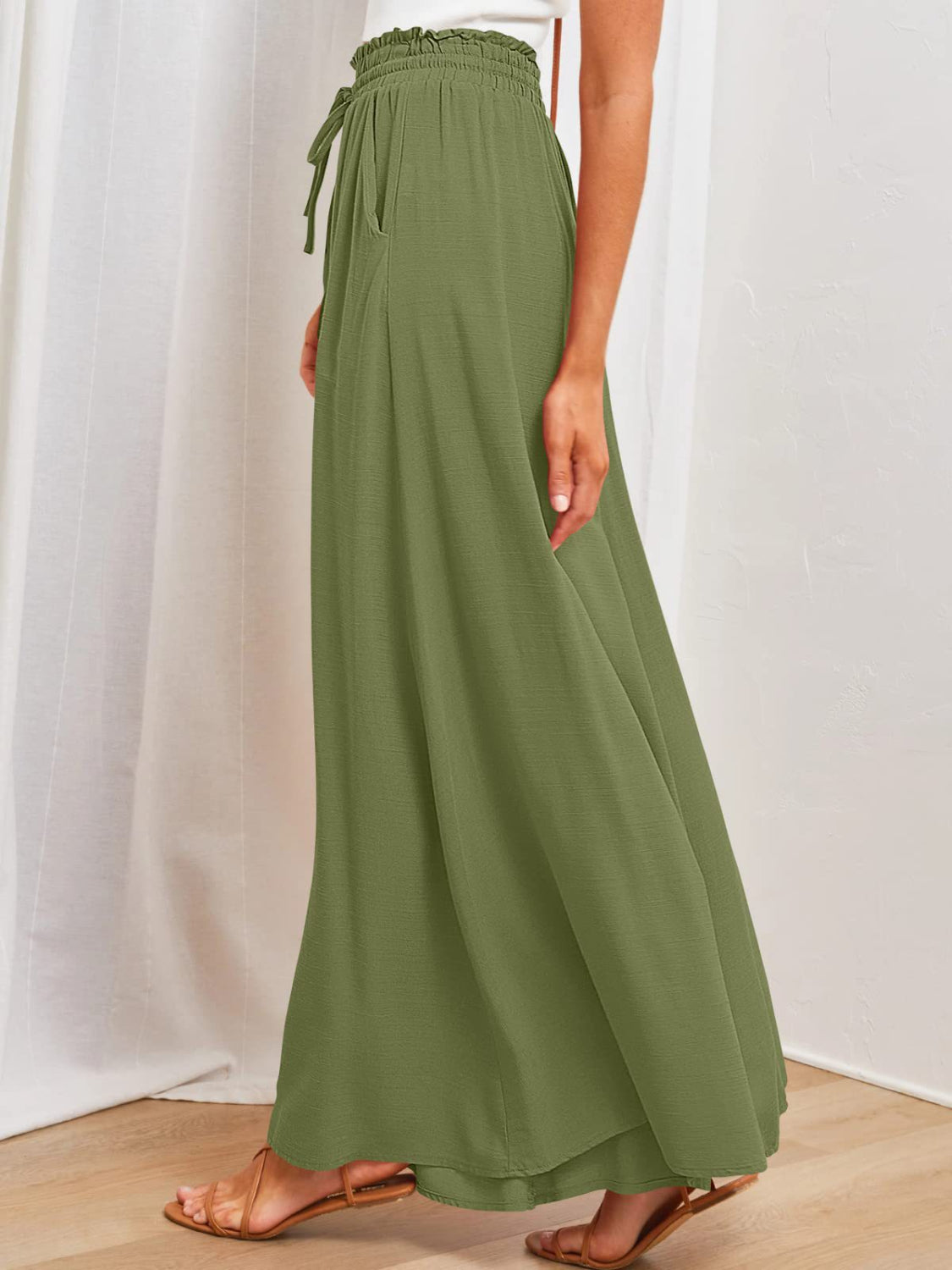 Wide Leg Pants with Pockets - felvior