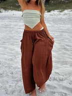 Full Size Drawstring Pants with Pockets Plus Size