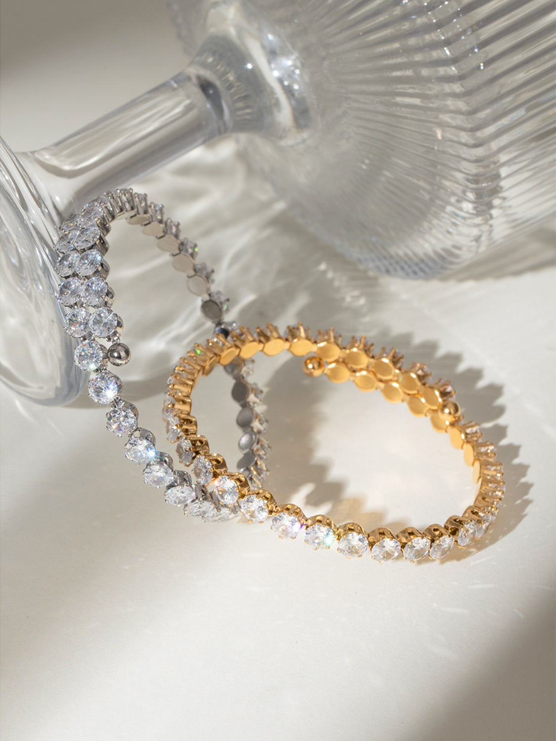 Stainless Steel Inlaid Zircon Bracelet - felvior