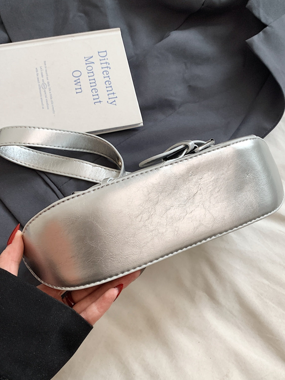 PU Leather Buckle Shoulder Bag - felvior