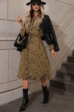 Honey Printed Long Sleeve Midi Dress - felvior