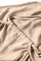 Spaghetti Strap Waist Tie Wide Leg Jumpsuit with Pockets