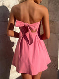 Devine Bow Back Tube Mini Dress - felvior
