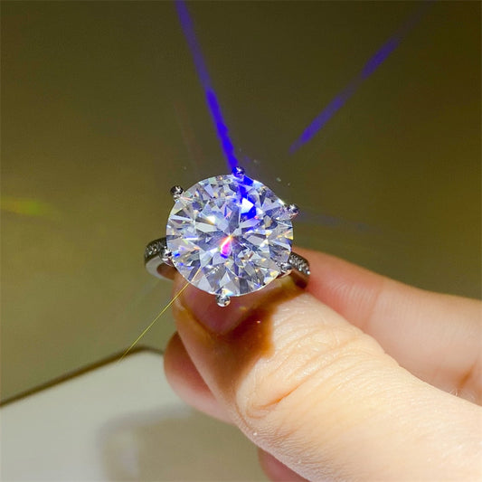 10 Carat Moissanite 925 Sterling Silver Ring - felvior