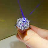 10 Carat Moissanite 925 Sterling Silver Ring - felvior