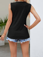 Eyelet V-Neck Tank