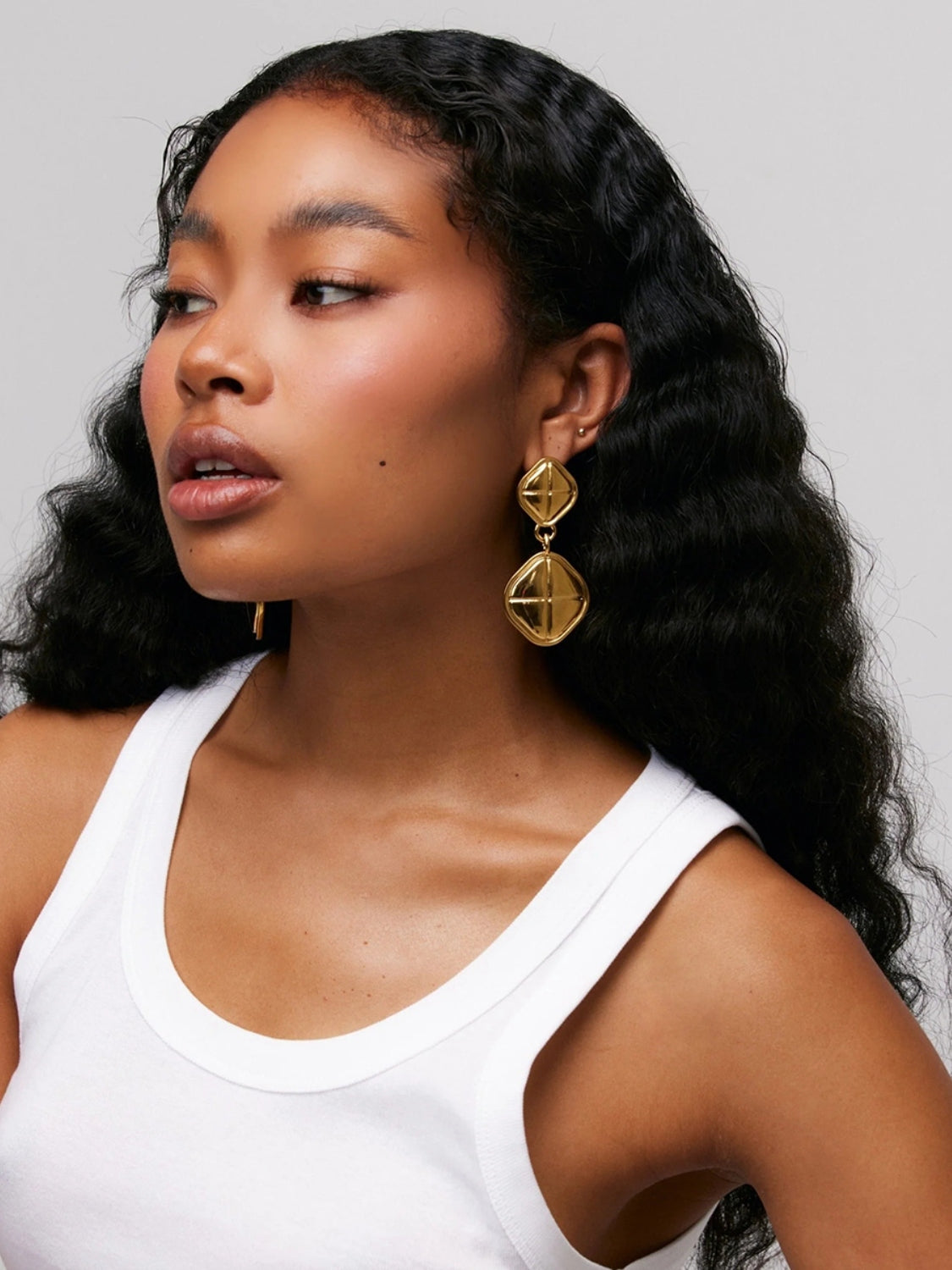 18K Gold-Plated Stainless Steel Square Earrings Hauptbild