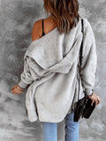 Open Front Hooded Faux Fur Outwear with Pockets - felvior