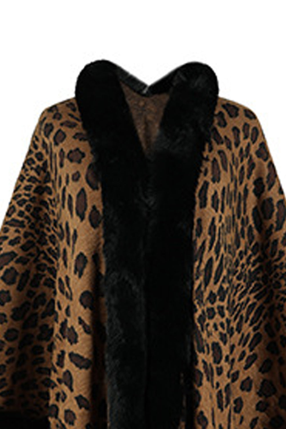 Leopard Open Front Poncho - felvior