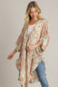 Umgee Full Size Mixed Print Open Front Kimono with Ruffle Sleeves Plus Size