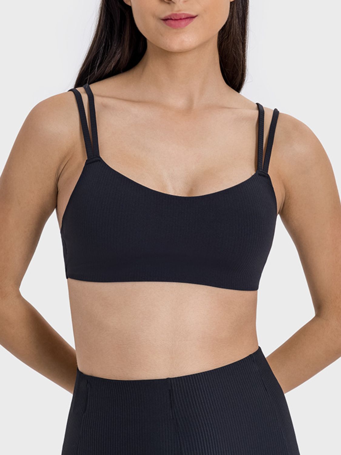 Millennia Scoop Neck Double Strap Active Cami - felvior