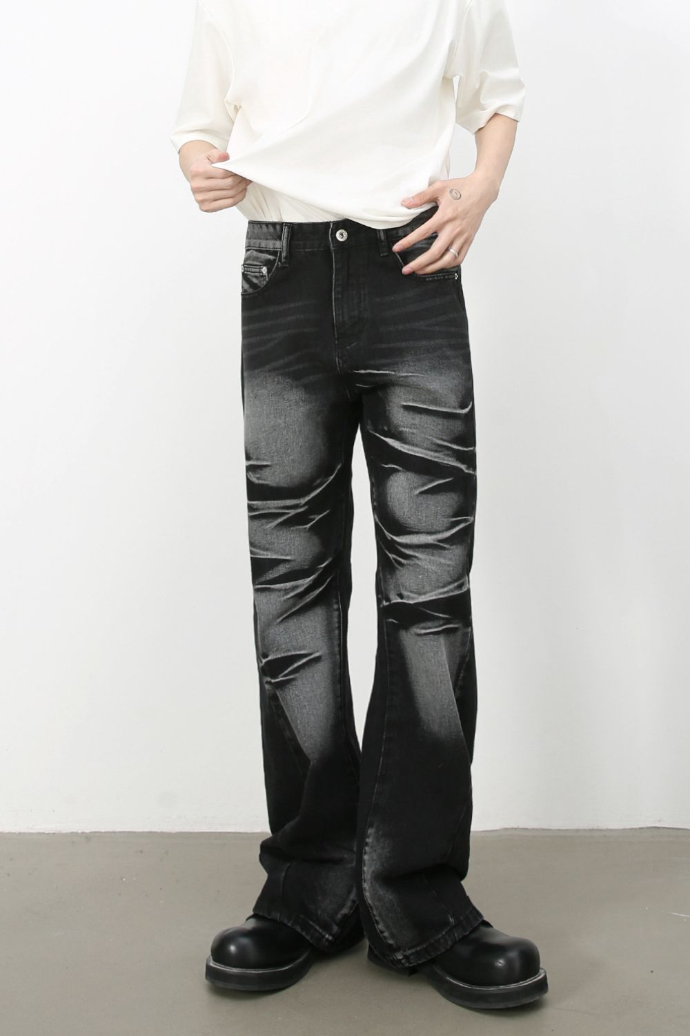 Men's Bootcut Jeans with Pockets