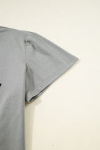 Letter Graphic Round Neck Short Sleeve T-Shirt