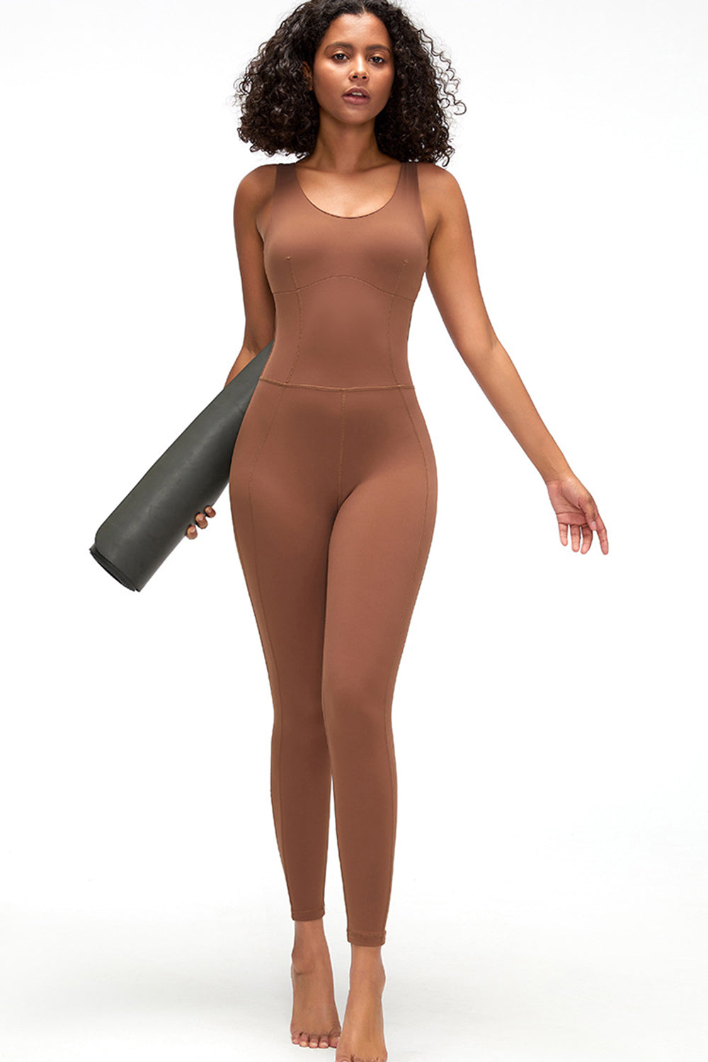 Crisscross Wide Strap Active Jumpsuit - felvior