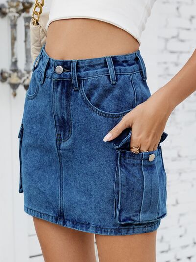 Cargo Denim Skirt - felvior