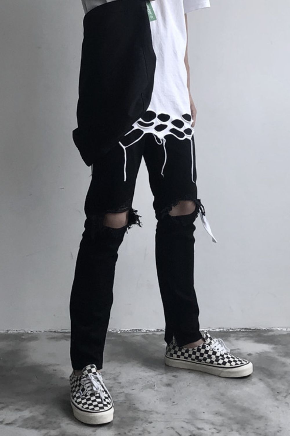 Men's Distressed Skinny Jeans - felvior
