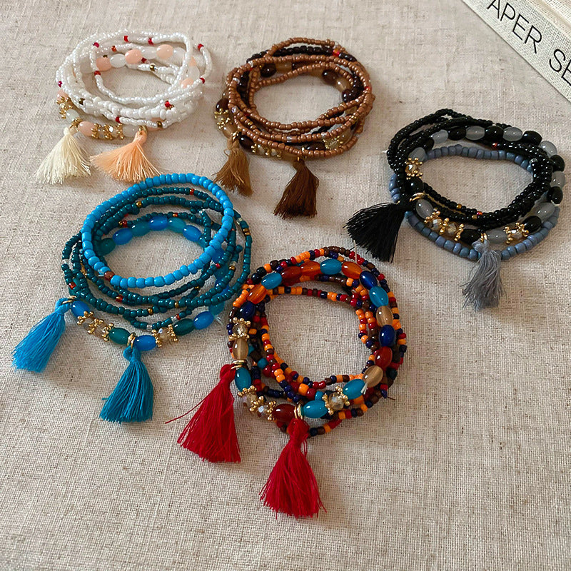 Tassel Rice Bead Bracelet - felvior