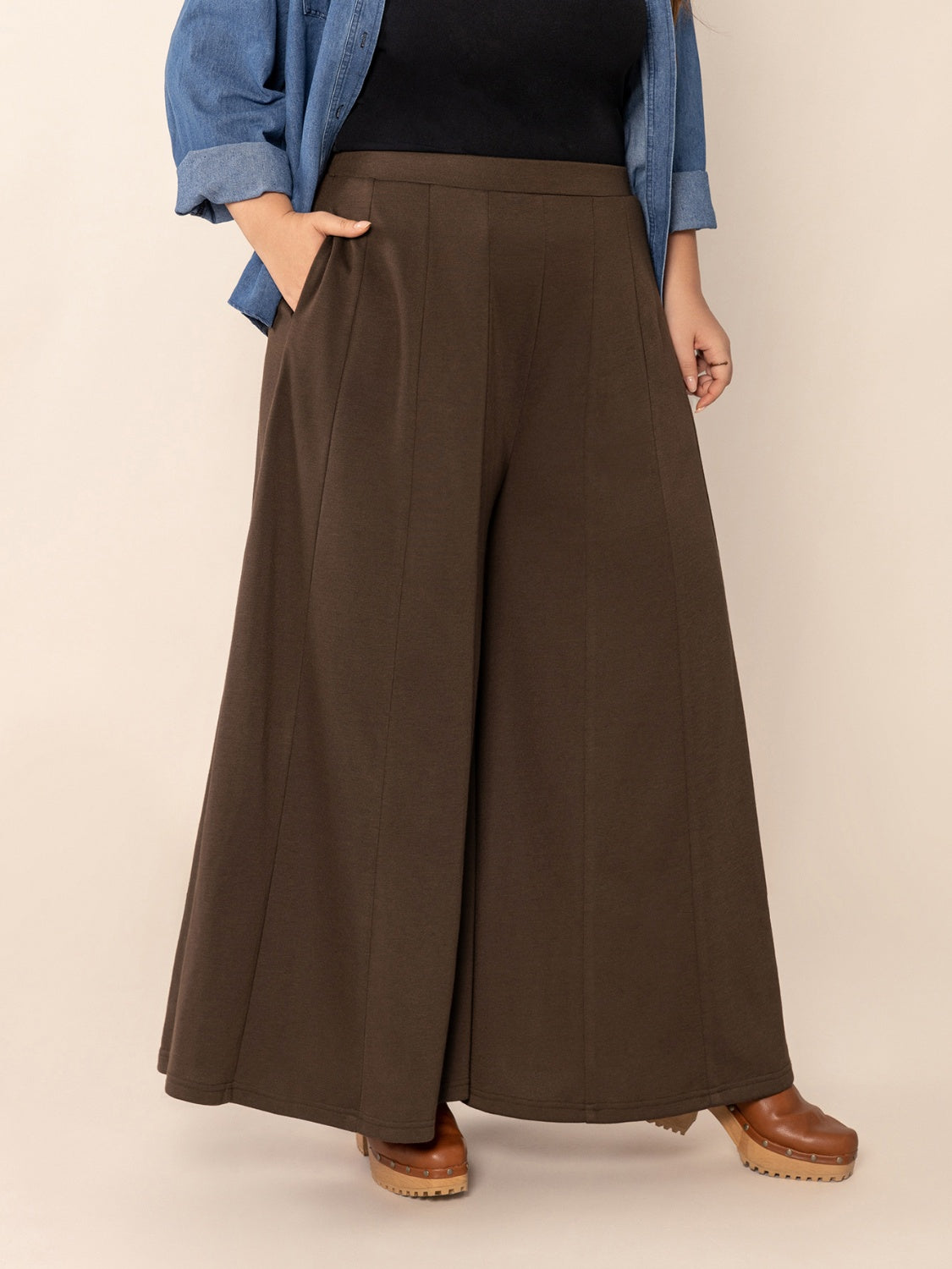 Plus Size Wide Leg Pants with Pockets