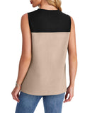 Color Block Round Neck Tank - felvior