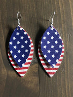 PU Leather Leaf Dangle Earrings