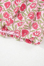 Floral Print Cropped Tank and Mini Skirt Set