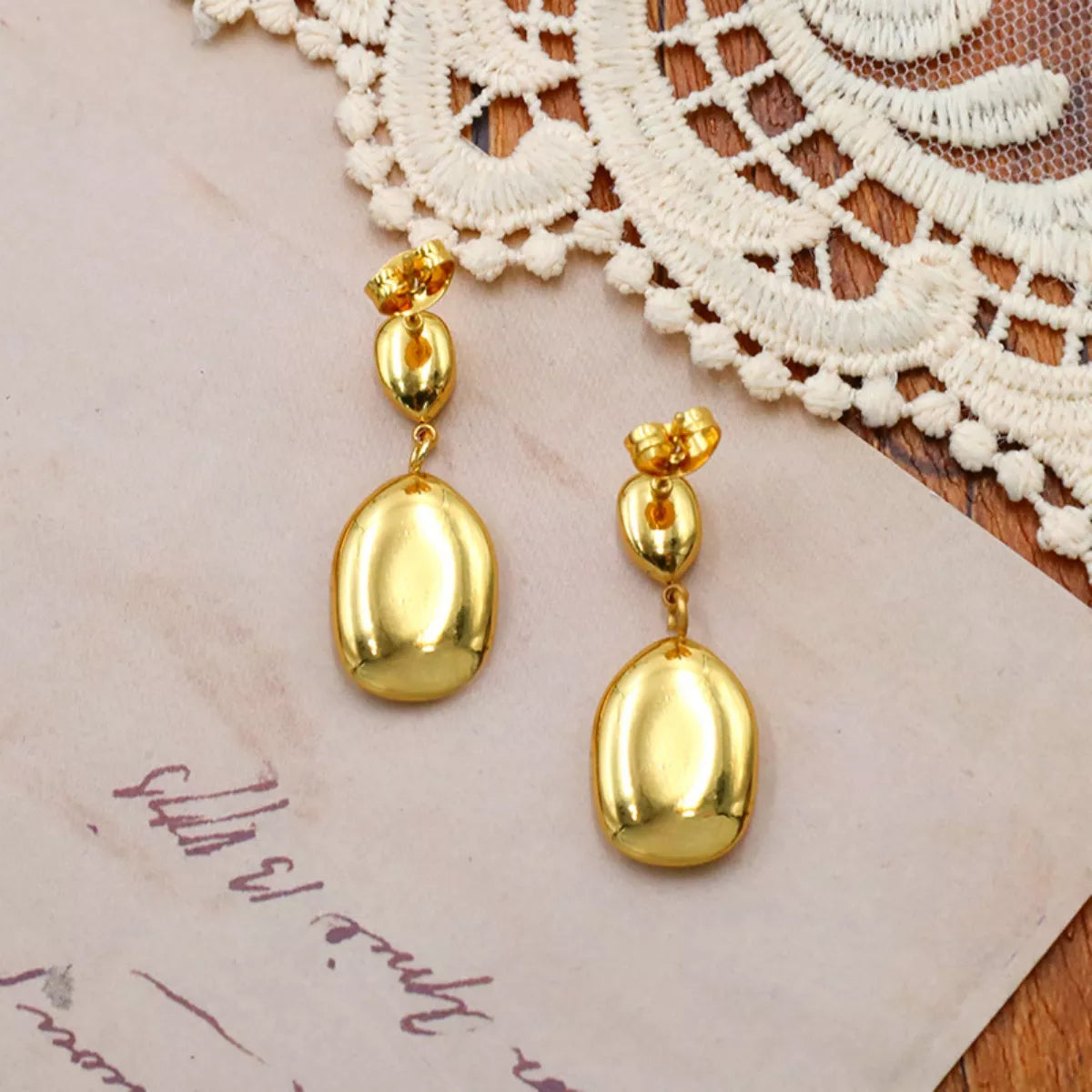 18K Gold-Plated Drop Earrings Secondary image
