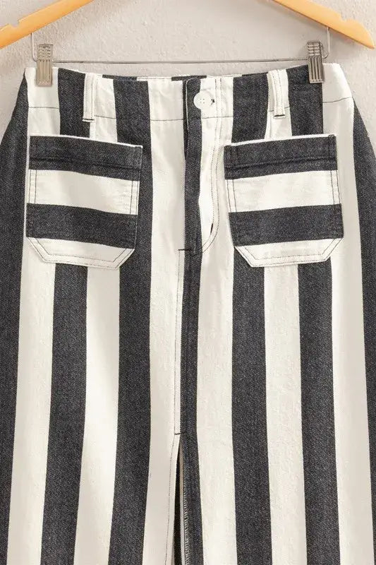 HYFVE Striped Pocket Detail Maxi Skirt