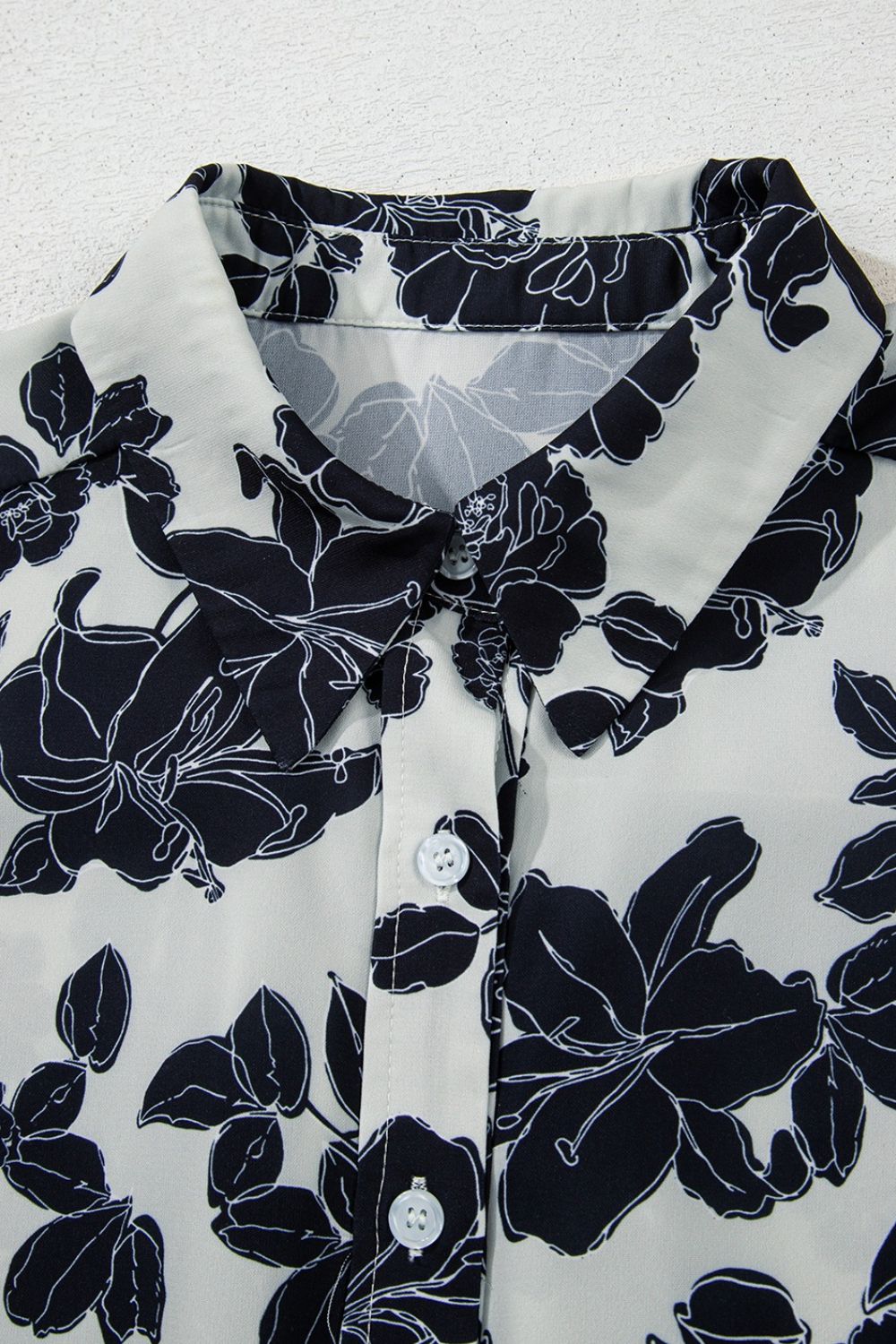 Floral Button Down Puff Sleeve Shirt