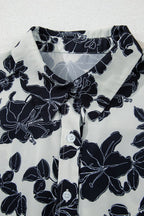Floral Button Down Puff Sleeve Shirt