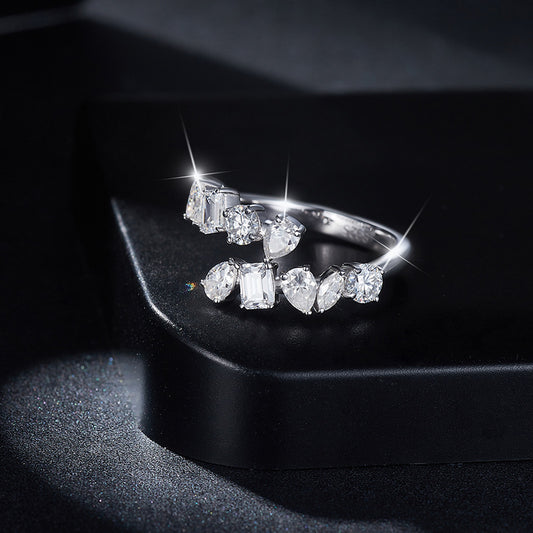 2.6 Carat Moissanite 925 Sterling Silver Bypass Ring - felvior