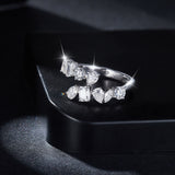 2.6 Carat Moissanite 925 Sterling Silver Bypass Ring - felvior