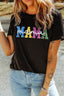 Sequin MAMA Round Neck Short Sleeve T-Shirt