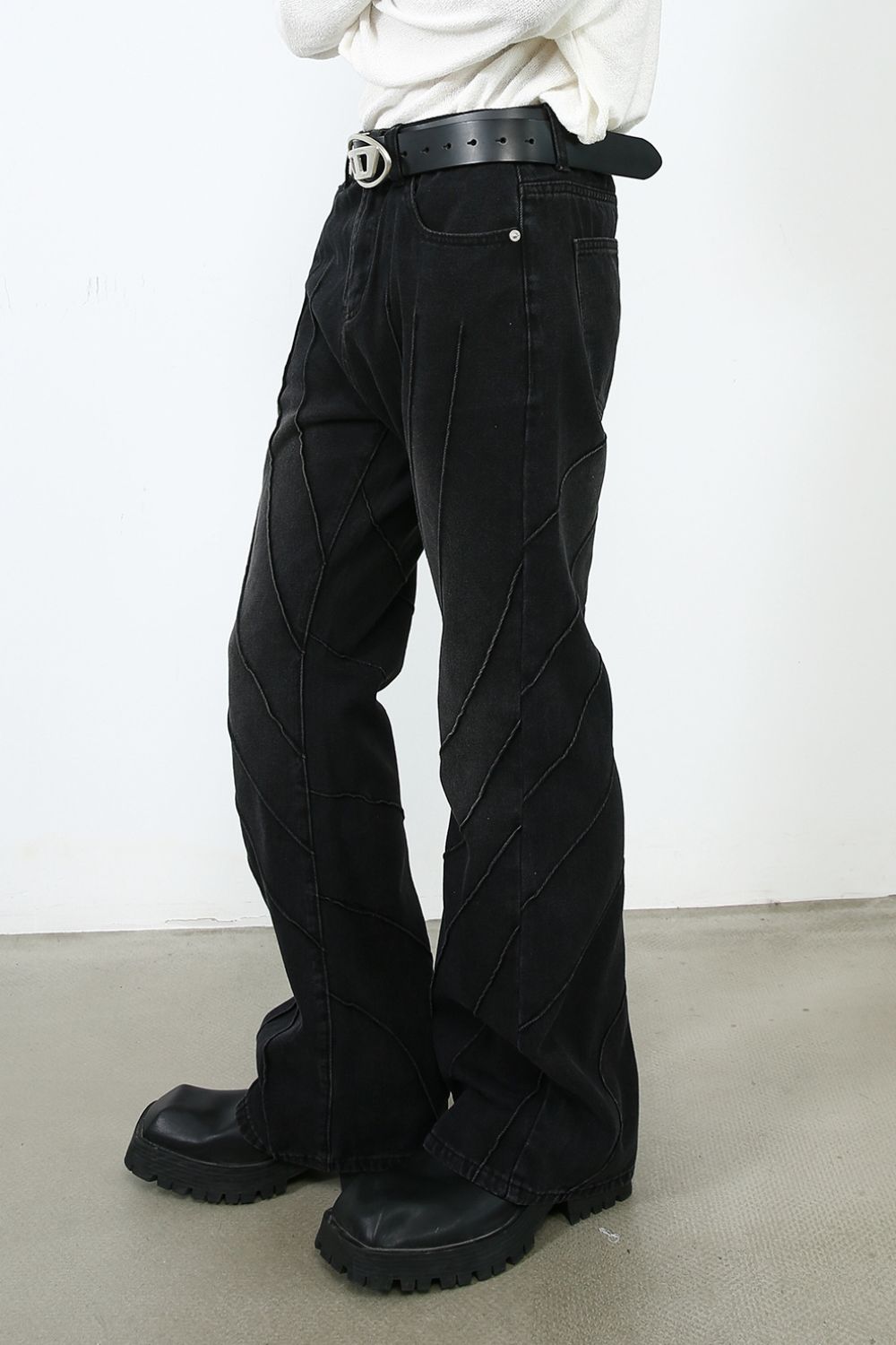 Men's Exposed Seam Jeans with Pockets