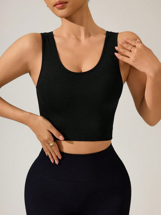 Crisscross Cropped Active Tank - felvior