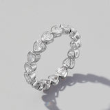 925 Sterling Silver Zircon Heart Ring - felvior