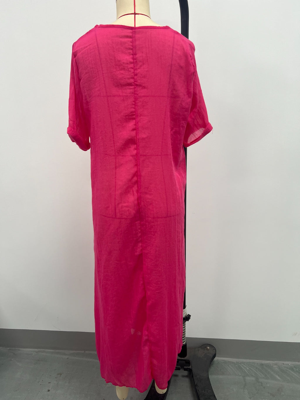 Full Size V-Neck Short Sleeve Midi Dress Plus Size