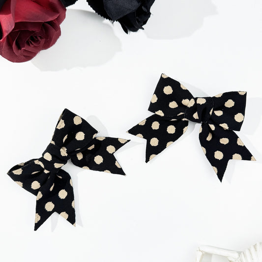 2-Piece Polka Dot Bow Hair Clip - felvior