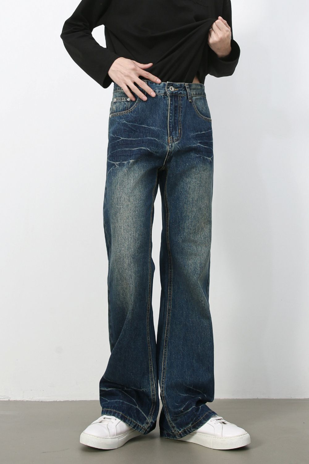 Men's Bootcut Jeans with Pockets - felvior