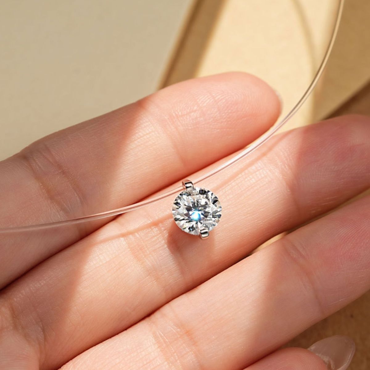 1 Carat Moissanite 925 Sterling Silver Necklace - felvior