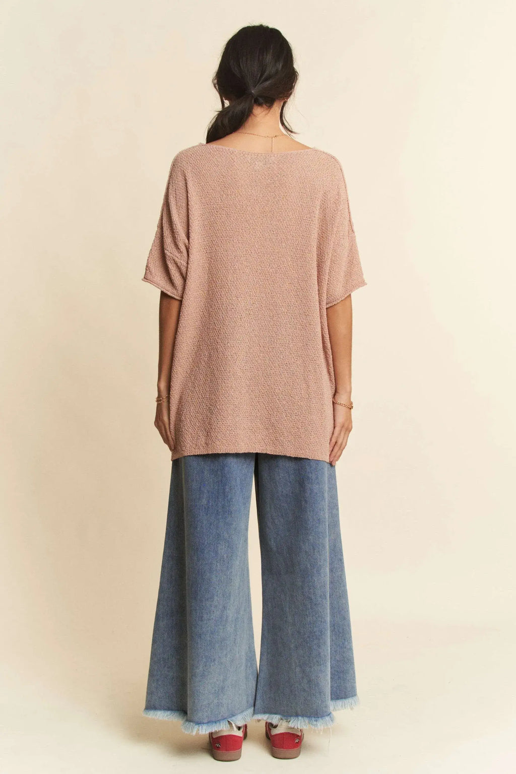 Davi & Dani Patch Pocket Wide Leg Culotte Jeans