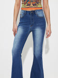 Mid-Rise Waist Bootcut Jeans - felvior