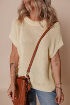 Round Neck Short Sleeve Knit Top