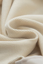 Ruffle Flutter Sleeve Mock Neck Ribbed Top