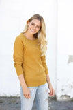 Round Neck Raglan Sleeve Sweater - felvior