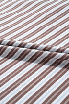 Striped V Neck Cap Sleeve Blouse