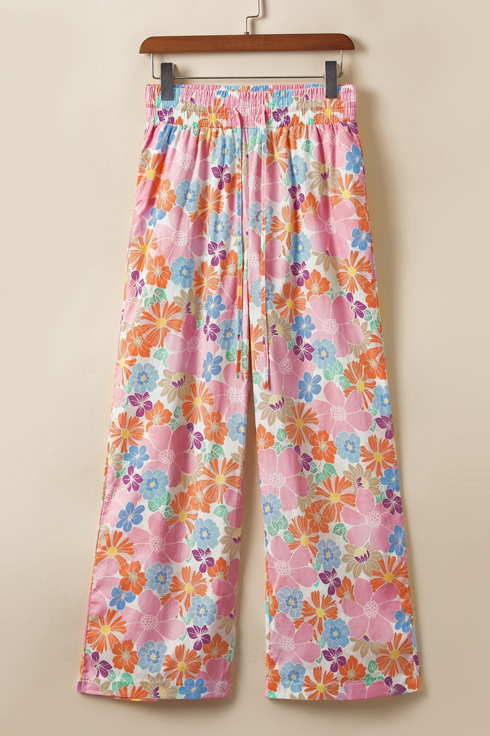 Drawstring High Waist Printed Wide leg Pants