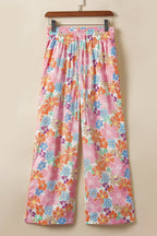 Drawstring High Waist Printed Wide leg Pants